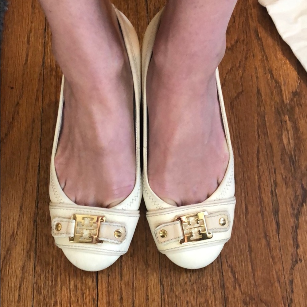 Tory Burch Off White Cork Wedge